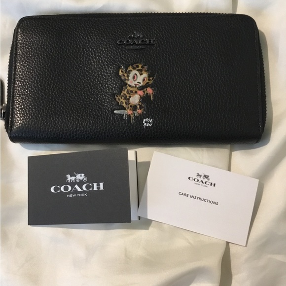 NWT Coach X Limited Edition Base Man Black Leather Zipper Wallet - Picture 10 of 16